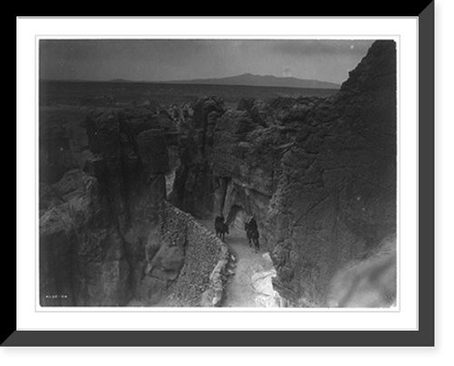 Historic Framed Print, Old trail at Acoma,  17-7/8" x 21-7/8"