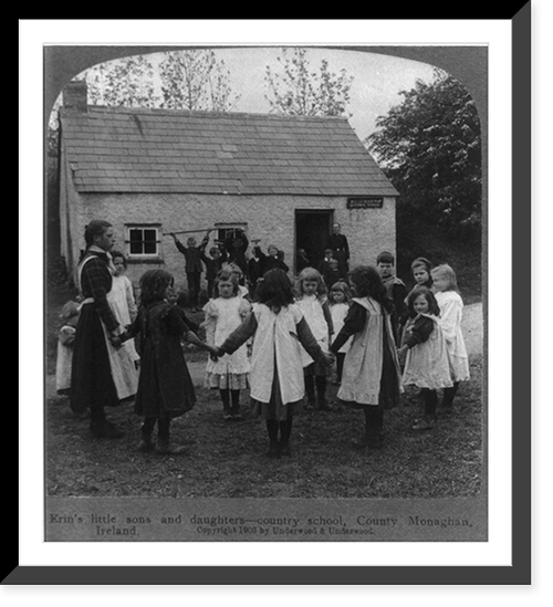 Erin's little sons and daughters - country school, County Monaghan, Ireland, Vintage Wall Art