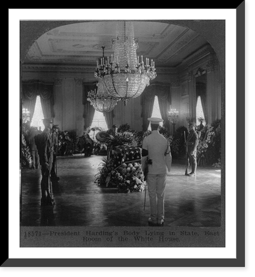 President Harding's body lying in state, East Room of the White House, Historic Reproduction
