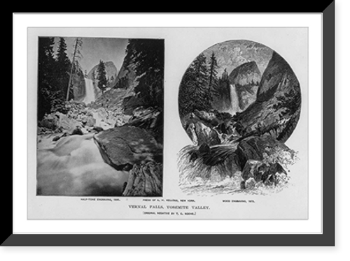 Historic Framed Print, Vernal Falls, Yosemite Valley,  17-7/8" x 21-7/8"