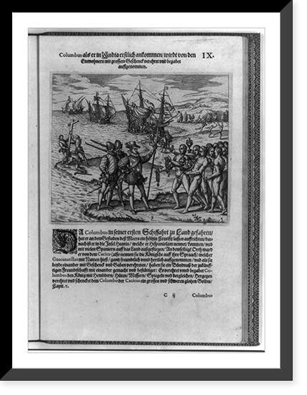 Antique Photo Print - Columbus - landing on Hispaniola, Dec