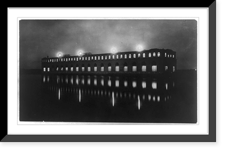 Moonlight view of power house Classic, Vintage Poster