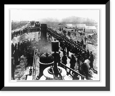 Ceremony at wedding of the rails, May 10, 1869 at Promontory Point, Utah, Antique Print