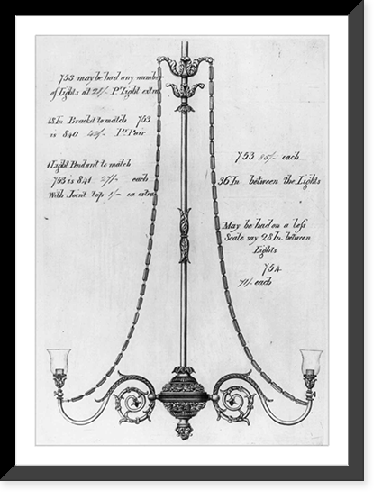 Lamps, chandeliers, and pipe fixtures for gas lamps, highly ornamented ca 1830-1850 - 6, Historic Reproduction