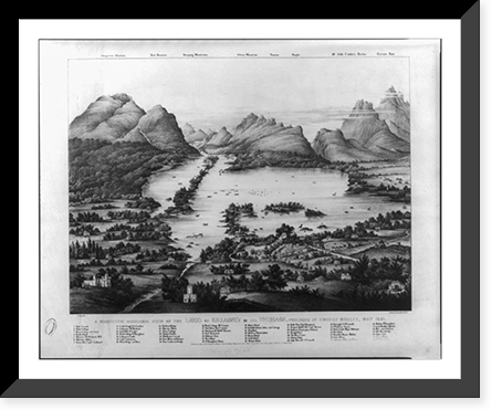 Perspective panoramic view of the lakes of Killarney, Antique Poster
