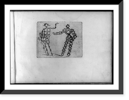 Composite figures in cubist and surrealistic style composed of materials such as chain links, tubes, sieves and tennis racquets - 21, Vintage Poster
