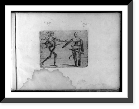 Composite figures in cubist and surrealistic style composed of materials such as chain links, tubes, sieves and tennis racquets - 32, Antique Print
