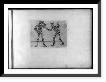 Composite figures in cubist and surrealistic style composed of materials such as chain links, tubes, sieves and tennis racquets - 44, Antique Print