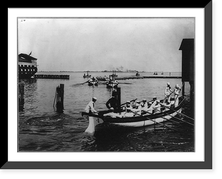 U.S. Naval Academy, Annapolis: cutter drill, under oars, Vintage Poster