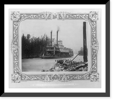 U.S. Army Corps of Engineers operation to remove obstacles from the Red River in Louisiana, 1873: Pl. 107 - Steamer Bryerly entering Red River through Sale & Murphy's Canal Timeless Wall Art Prin