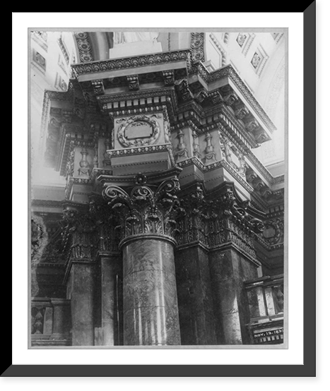Library of Congress: detail of capital of column in the Rotunda on the first floor of the Library of Congress, 13 Nov. 1895, Antique Poster