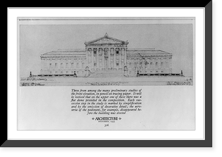 Repr. of architectural drawings and photos of U.S. Supreme Court building, Washington, D.C., 1928-1931; Cass Gilbert, architect - 6 Classic, Antique Wall Art