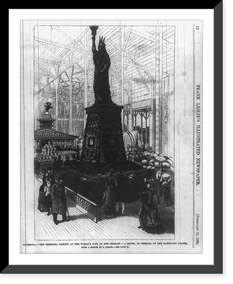 Louisiana - the Nebraska exhibit at the World's Fair at New Orleans - a model, in cereals, of the Bartholdi statue Classic, Antique Wall Art