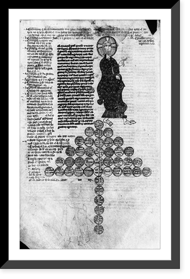 Page from 13th c. ms of Justinian's Institutes Classic, Vintage Wall Art