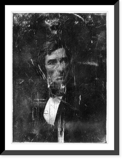 Historic Framed Print, [Asher Brown Durand, head-and-shoulders portrait, three-quarters to the right, head three-quarters to the left],  17-7/8" x 21-7/8"