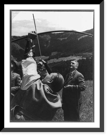 Hermann G&ouml;ring, in archer's attire, aiming arrow, Antique Poster