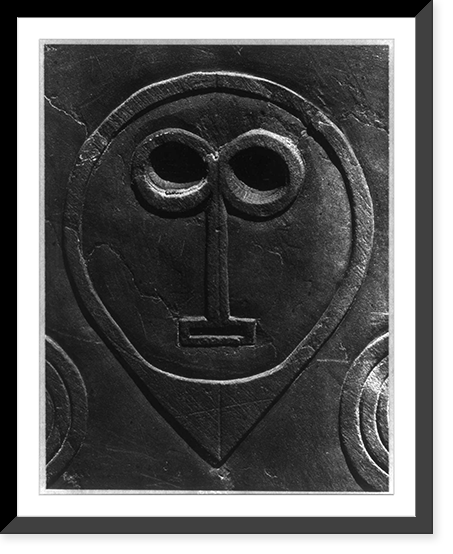 Colonial Massachusetts tombstone details: Samuel Green, Lexington, 1759, Vintage Print