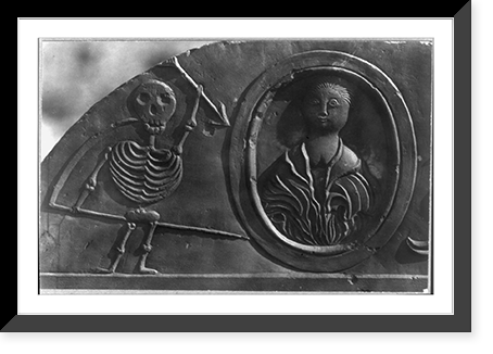 Colonial Massachusetts tombstone details: Polly Harris, Charlestown, 1787, Historic Print