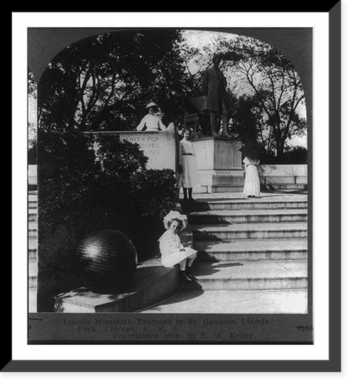 Lincoln Memorial, executed by St. Gaudens, Lincoln Park, Chicago, Ill, Vintage Poster