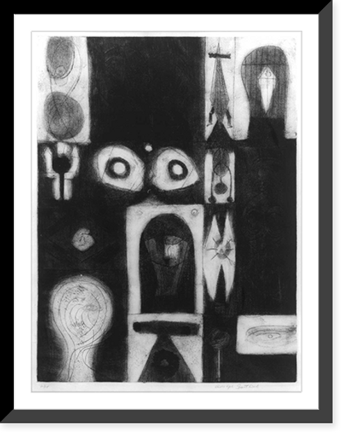 Historic Framed Print, Hieroglyph.Adolph Gottlieb.,  17-7/8" x 21-7/8"