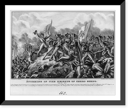Historic Framed Print, Storming of the heights of Cerro Gordo: April 18th 1847,  17-7/8" x 21-7/8"