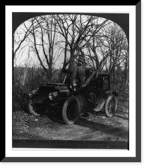 Historic Framed Print, After quail in our hunting automobile,  17-7/8" x 21-7/8"