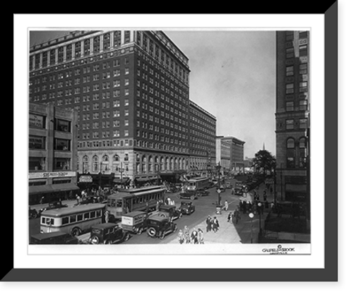 Historic Framed Print, [Louisville, Ky.: busy street scene at 4th & Broadway],  17-7/8" x 21-7/8"