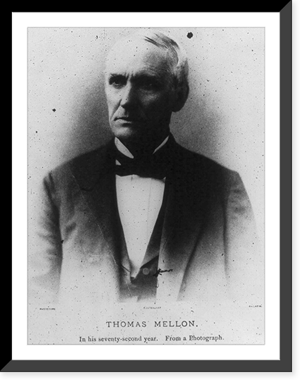 Thomas Mellon, 1813-1908, head and shoulders, facing left, in his seventy-second year, Vintage Wall Art
