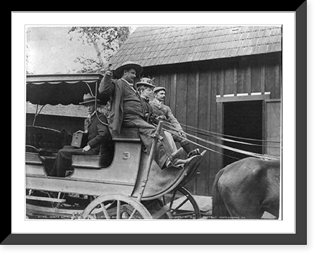Santa Catalina Island, Calif. Stage Road. Greene, the driver of a coach, with 3 passengers, Antique Wall Art