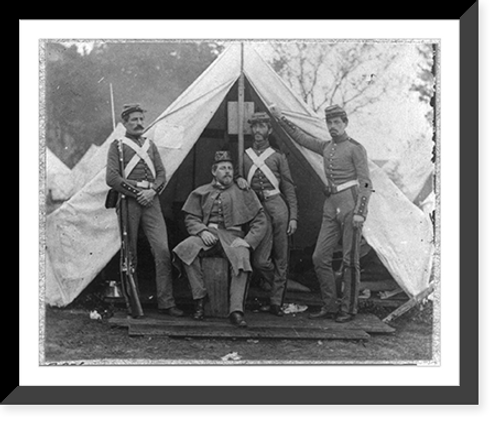Historic Framed Print, 7th New York State Militia, Camp Cameron, D.C., 1861,  17-7/8" x 21-7/8"