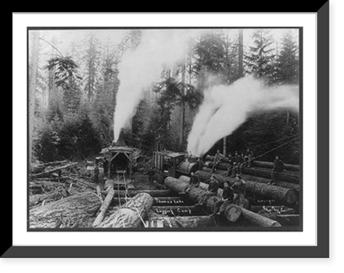 Historic Framed Print, Thomas Lake logging camp,  17-7/8" x 21-7/8"