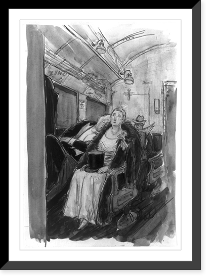 Vintage Americana Print - Elderly couple, in formal attire (1)