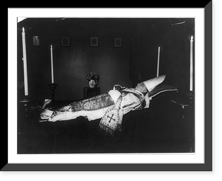Historic Framed Print, [Archbishop William Henry Elder (1819-1904), of Cincinnati. Lying dead on catafalque],  17-7/8" x 21-7/8"