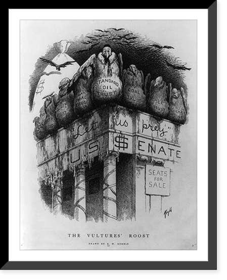 Antique Photo Print - Anti-trust cartoons showing sale of U.S. Senate