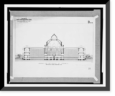 Historic Framed Print, [Library of Congress, Washington, D.C. Section, D series],  17-7/8" x 21-7/8"