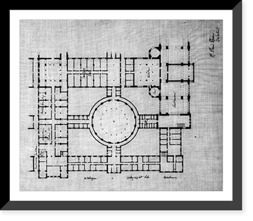 Historic Framed Print, [Library of Congress (New Congress Library"),  Washington,  D.C. Floor plan]",  17-7/8" x 21-7/8"
