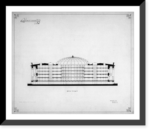 Historic Framed Print, [Library of Congress, Washington, D.C. Longitudinal section],  17-7/8" x 21-7/8"