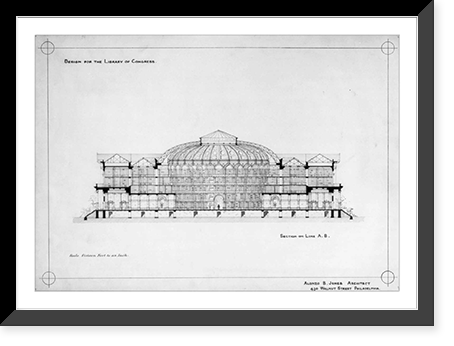 Library of Congress, Washington, D.C. Section on line A/B Classic, Historic Print