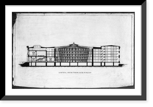 Historic Framed Print, [Library of Congress, Washington, D.C. Longitudinal section] - 2,  17-7/8" x 21-7/8"