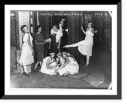 Historic Framed Print, Ballet rehearsals, New York City, ca. 1916: Ballet Russe,  17-7/8" x 21-7/8"