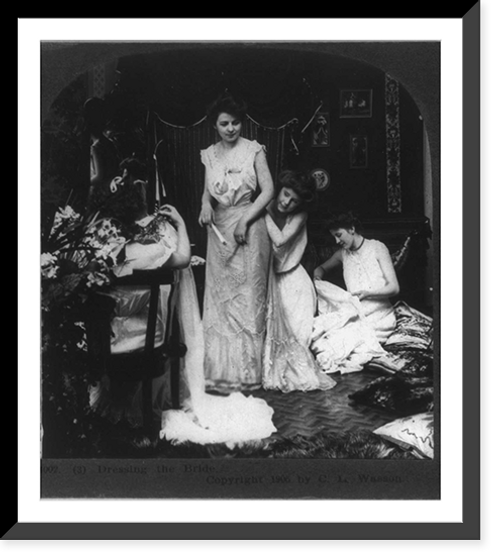 Historic Framed Print, Dressing the bride - 4,  17-7/8" x 21-7/8"