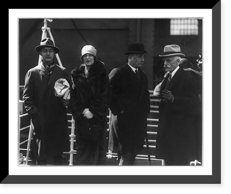 Andrew William Mellon, 1855-1937, three-quarters length, standing, facing left, with his son Paul, his daughter Alisa, and Robert Horne, Secretary of Treasury, Antique Wall Art