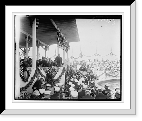 Historic Framed Print, Columbus Day Memorial Celebration, Union Station, Washington, D.C., 1912 - 7,  17-7/8" x 21-7/8"