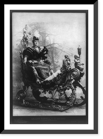 Lillian Russell, 1861-1922, full length portrait, seated in ornate sleigh, facing right; in The Grand Duchess"" Classic, Antique Wall Art