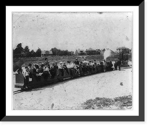 Historic Framed Print, [Miniature railroad, Long Beach, Cal.],  17-7/8" x 21-7/8"