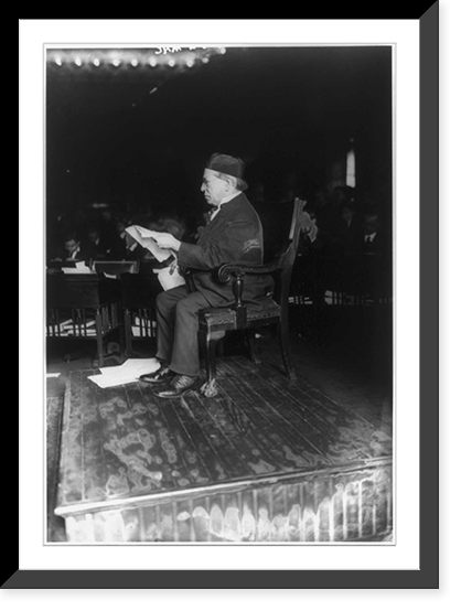 Historic Framed Print, Federal Commission on Industrial Relations, N.Y.C. - Samuel Gompers on stand.,  17-7/8" x 21-7/8"