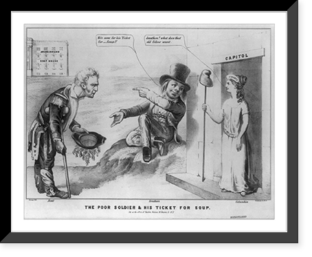 The poor soldier & his ticket for soup, Historic Print