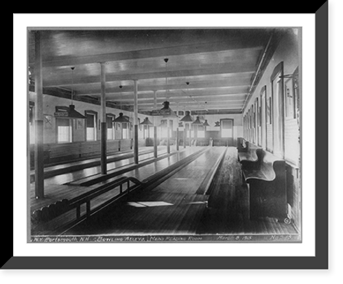 Historic Framed Print, [U.S. Naval prison at Portsmouth, N.H., 1915-16: Bowling alleys for candle pins],  17-7/8" x 21-7/8"