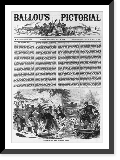 Historic Framed Print, Fourth of July scene, on Boston Common,  17-7/8" x 21-7/8"