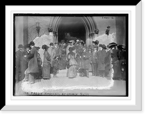 Historic Framed Print, V.P. Marshall at church,  17-7/8" x 21-7/8"